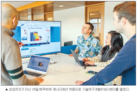 Read more about the article <span class="entry-title-primary">삼성 캐나다 투자 확대</span> <span class="entry-subtitle">밴쿠버에 기술개발센터(R&D) 오픈</span>